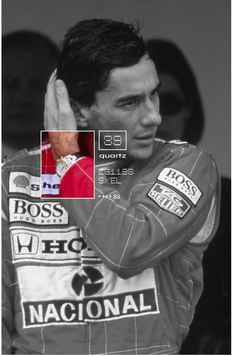 Ayrton Senna wearing his chronograph